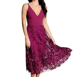 Dress the population Darlene dress magenta xxs